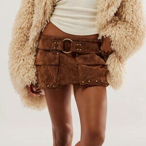 We The Free Micro Mini Suede Skort